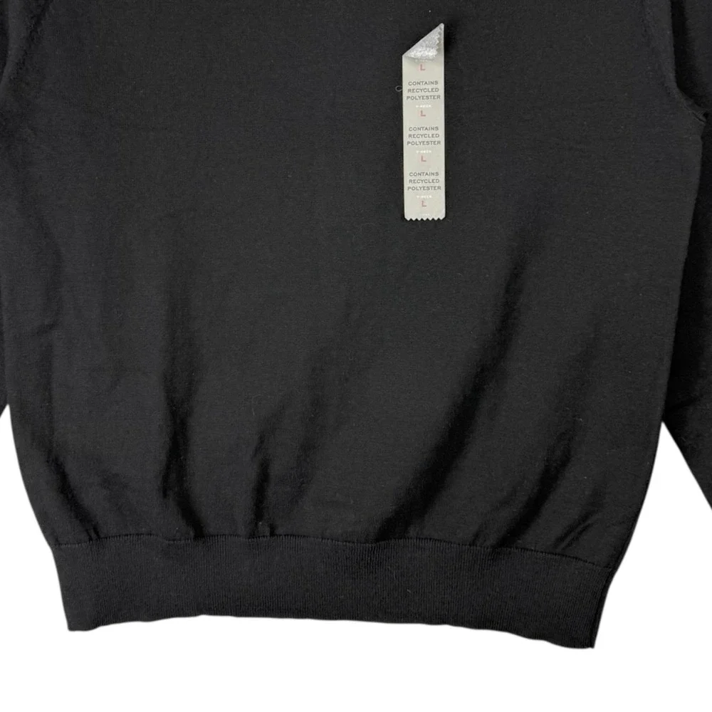 St. Johns Bay Men's Pullover Super Soft Black V-Neck Sweater Size Large NWT‎
